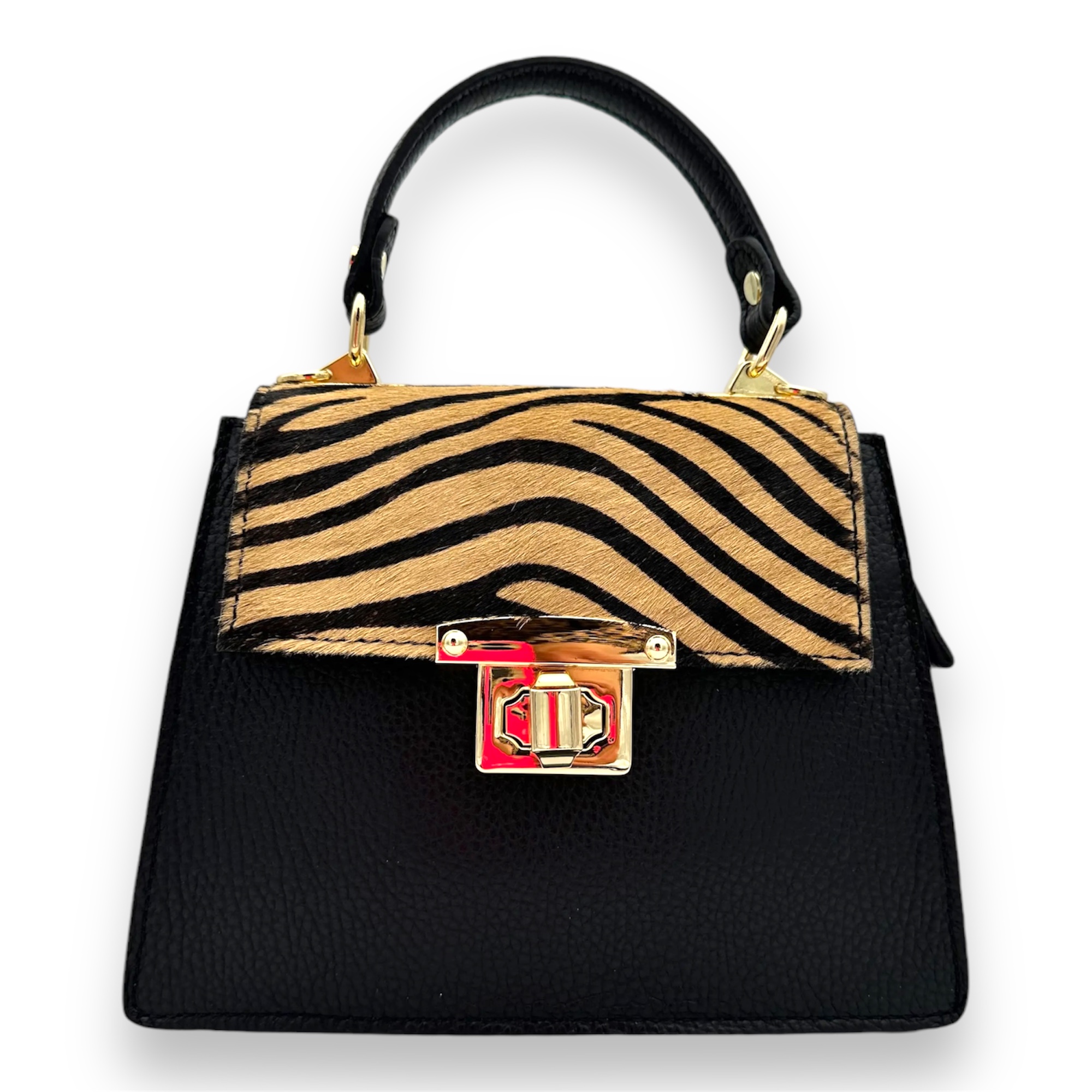Borsa a Mano Zebra Dorata