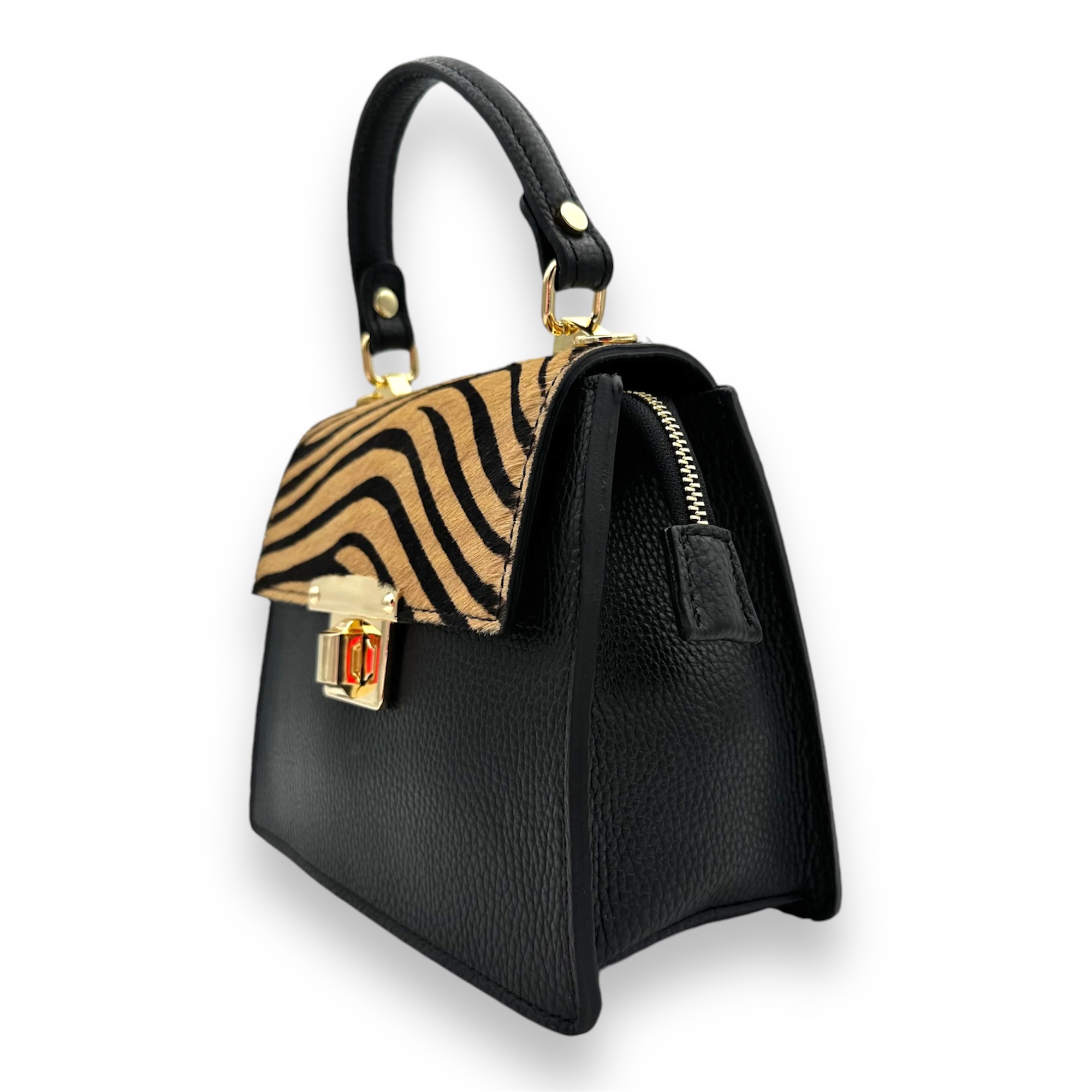 Borsa a Mano Zebra Dorata